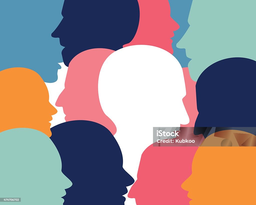 People profile heads. Vector background pattern. Group Of People stock vector