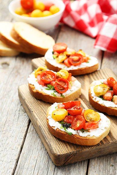 istock Tasty fresh bruschetta with tomatoes 474709578