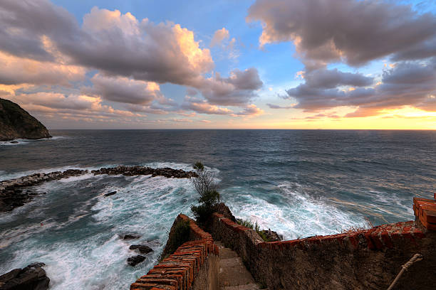 Stairway on the sea stock photo