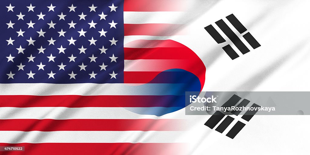 USA and Korea South Relations between countries. USA and Korea South.  2015 Stock Photo