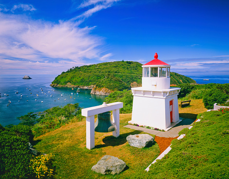 Trinidad Lighthouse and bay in northern California