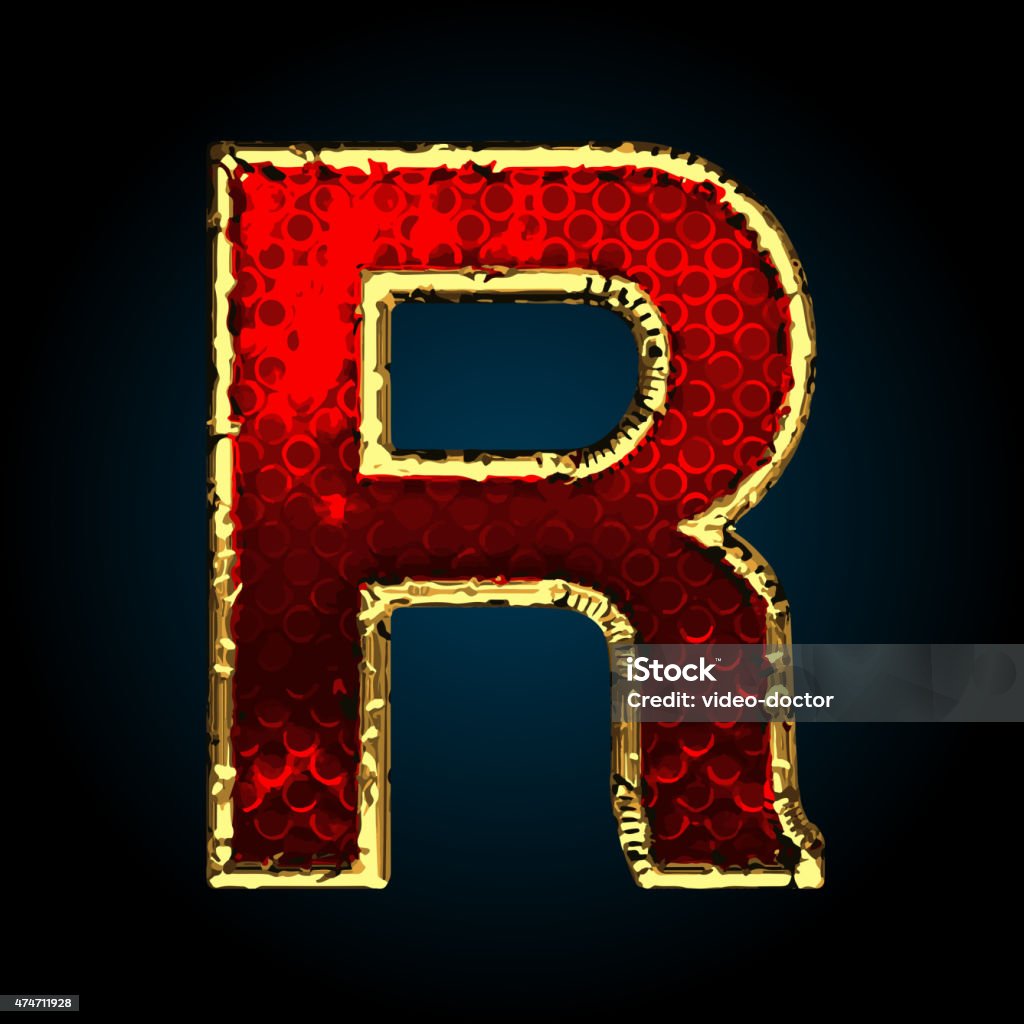 R Vector Red Letter With Gold Stock Illustration - Download Image Now ...