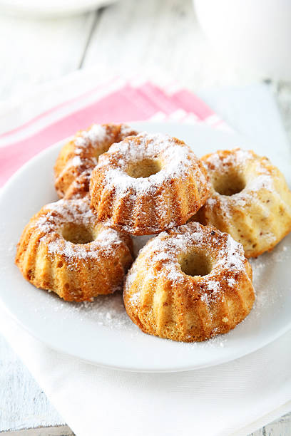 istock Bundt cakes on plate on white wooden background 474712090