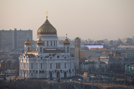 Russia, Moscow, 12 April 2015: Cathedral of Christ the Savior in Moscow
