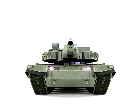 T - 90 principal lucha tanque, aislado sobre fondo blanco photo