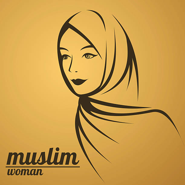 bildbanksillustrationer, clip art samt tecknat material och ikoner med beautiful face of arabic muslim woman, vector illustration - iranian girl