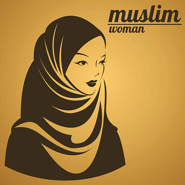 bildbanksillustrationer, clip art samt tecknat material och ikoner med beautiful face of arabic muslim woman, vector illustration - iranian girl