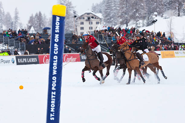 neve polo ação - championship polo snow st moritz - fotografias e filmes do acervo