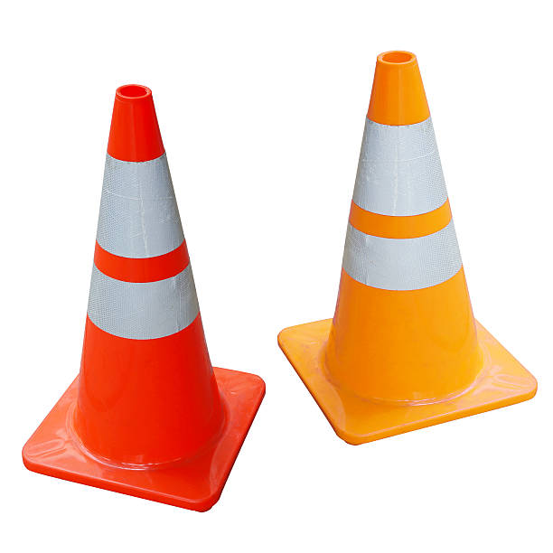 istock Road bollard traffic cone isolated on white background 474717285