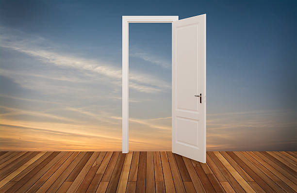 istock sky behind the opening door,3D 474719286