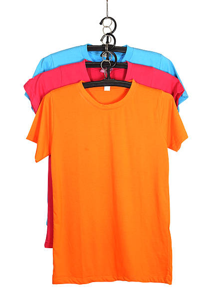 istock three t-shirt template on hange isolated on white background 474719766