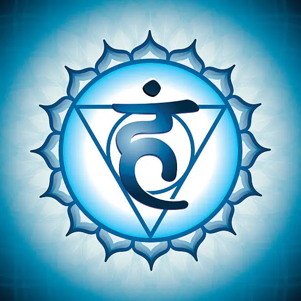 Vector illustration of Chakra Symbol 5 Vishuddha
