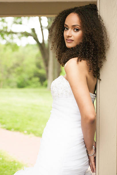 istock Beautiful bride with frizzy hair 474720522