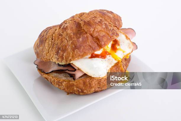 Breakfast Sandwich Stock Photo - Download Image Now - Bread, Breakfast, Croissant