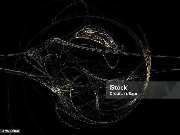 Digital Fractal On Black Stock Photo - Download Image Now - 2015, Abstract, Backgrounds