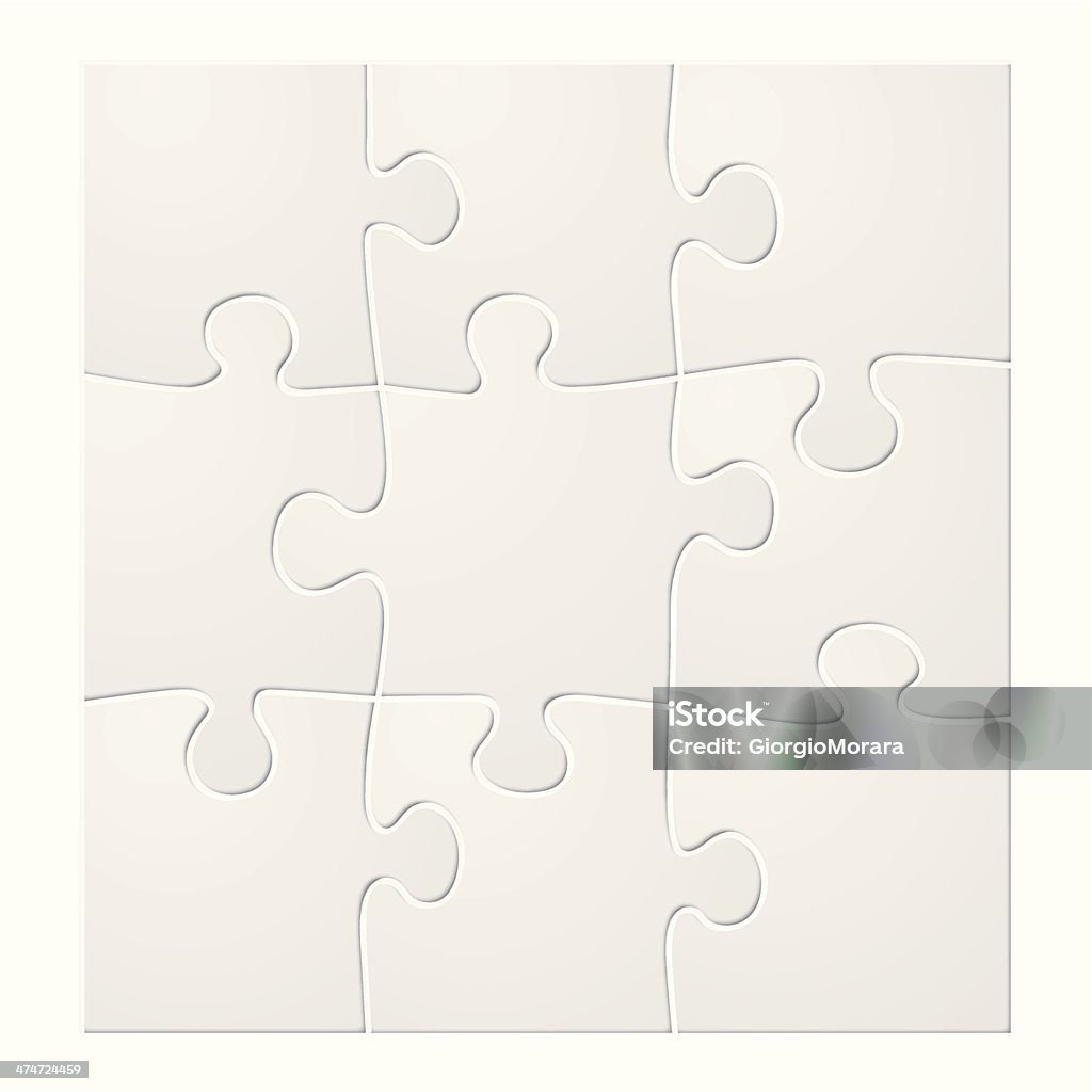 Baldosas blanco puzzle - arte vectorial de Rompecabezas libre de derechos