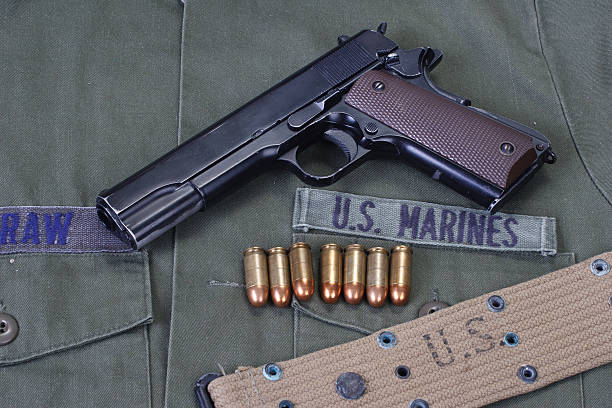 istock colt goverment 1911 with us marines uniform 474725122