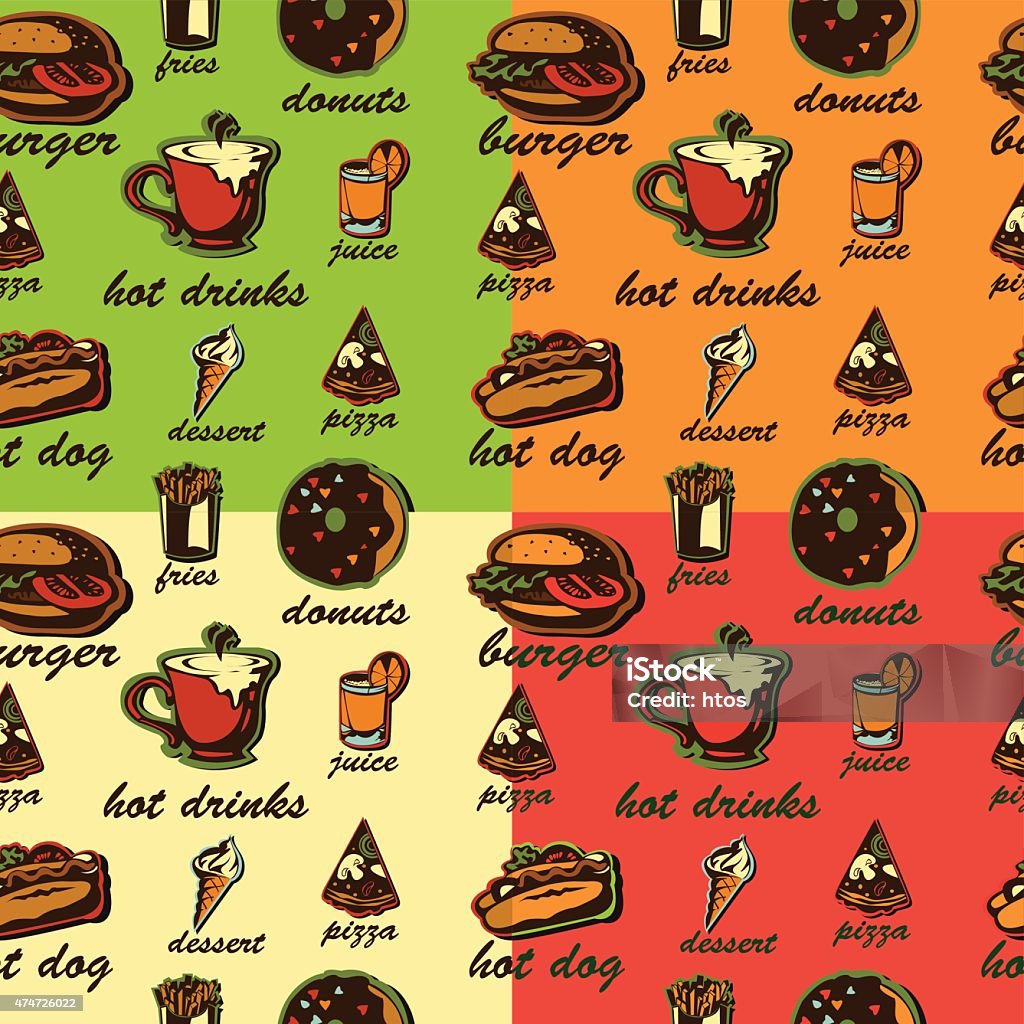 Fast Food Stock Pattern Fast Food Seamless Pattern Stock Illustration - Download Image Now ...