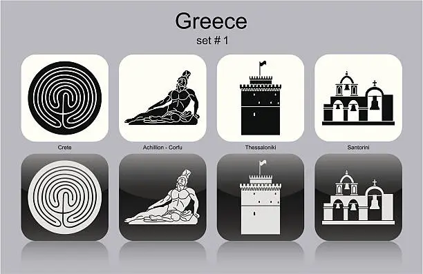 Vector illustration of Icons of Greece