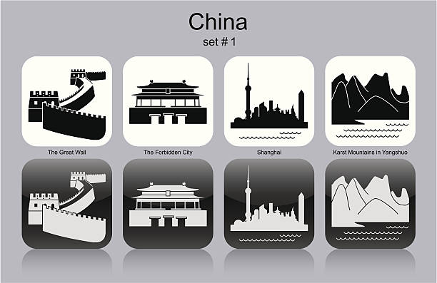 symbole von china - chinese culture beijing china buddhism stock-grafiken, -clipart, -cartoons und -symbole