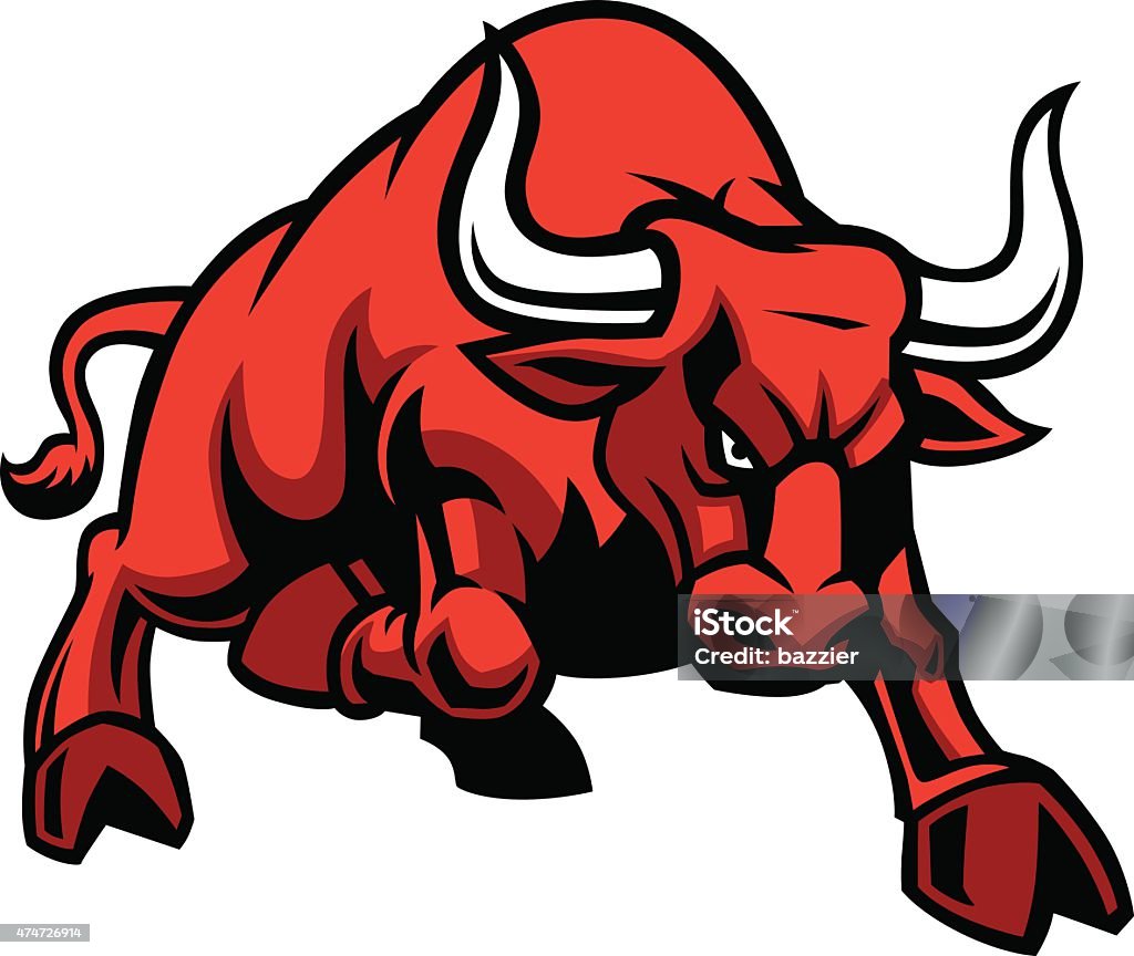 charging bull vector of charging bull Bull - Animal stock vector
