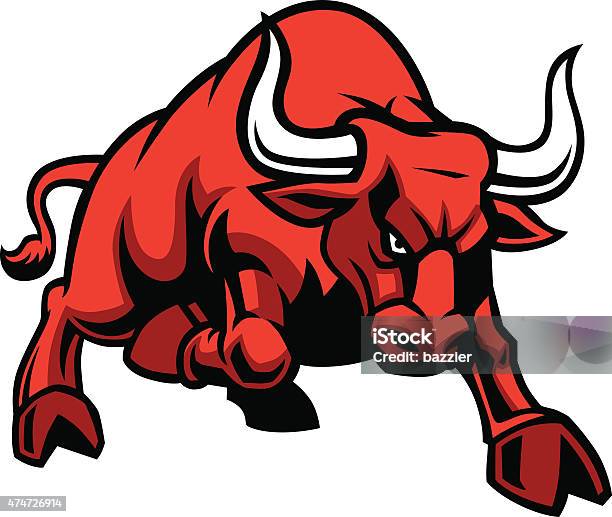 Charging Bull Stock Illustration - Download Image Now - Bull - Animal, Domestic Water Buffalo, Vector