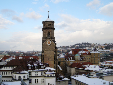 Looking at Stuttgart, Germany in the winter.  