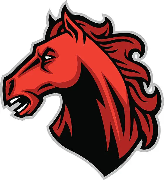 Vector illustration of mustang head mascot