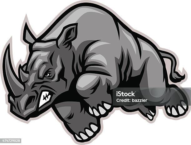 Charger Rhino Vecteurs libres de droits et plus d'images vectorielles de Rhinocéros - Rhinocéros, Colère, Courir