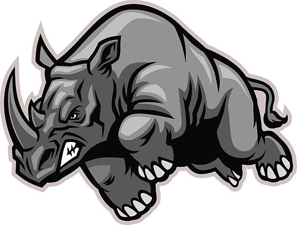 обвиняя rhino - носорог stock illustrations