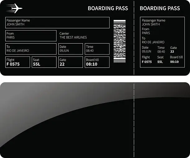 Vector illustration of Black boarding card