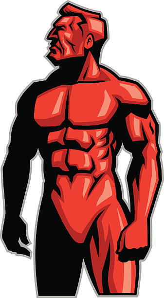 muscle man mascot standing vector of muscle man mascot standing lightweight weight class stock illustrations
