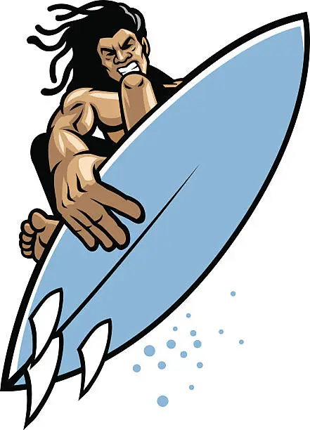 Vector illustration of surfer in action