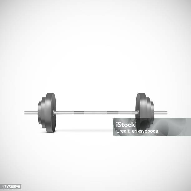 Metal Barbell Stock Illustration - Download Image Now - 2015, Anaerobic Exercise, Barbell