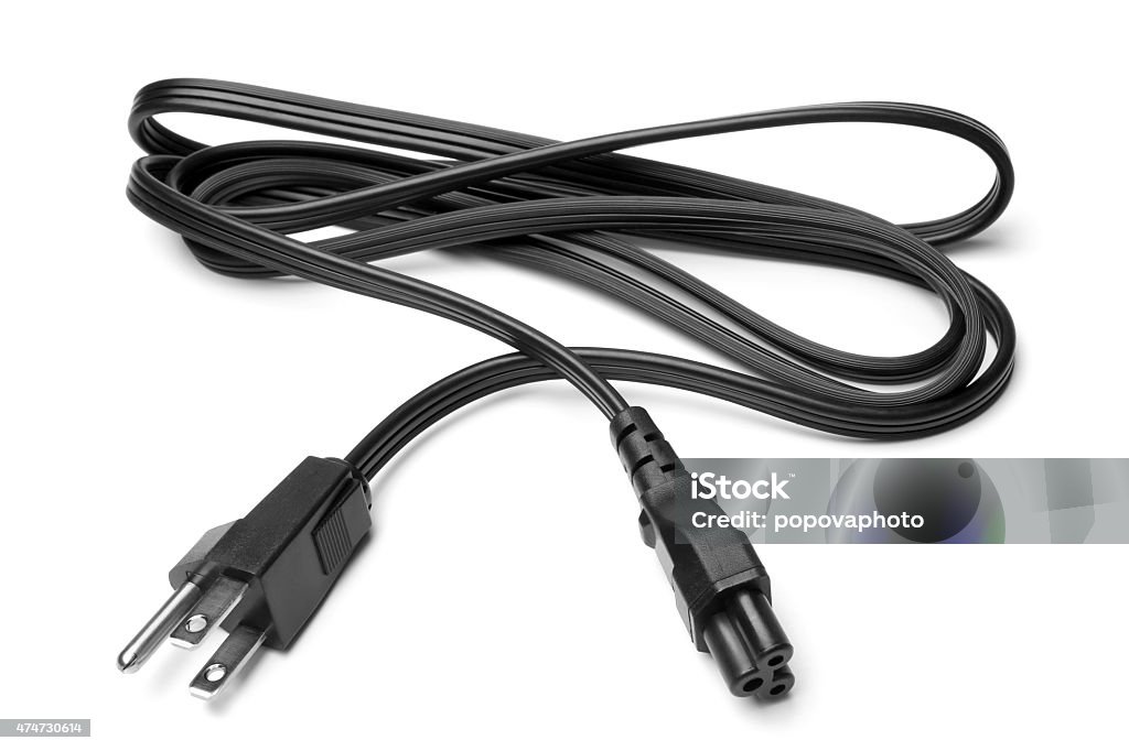 pin 3 power cord 3 pin power cord on white background 2015 Stock Photo