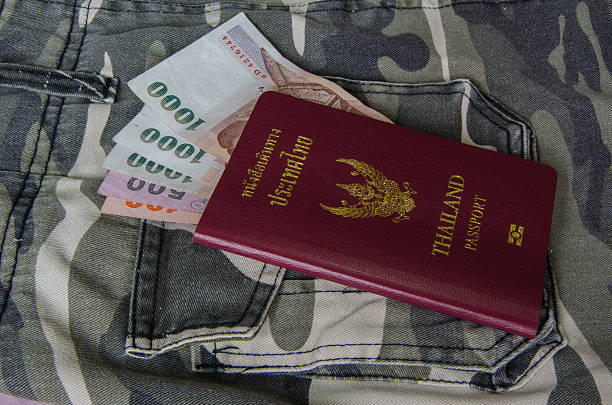 istock Cash and Thai passport on jeans 474732742