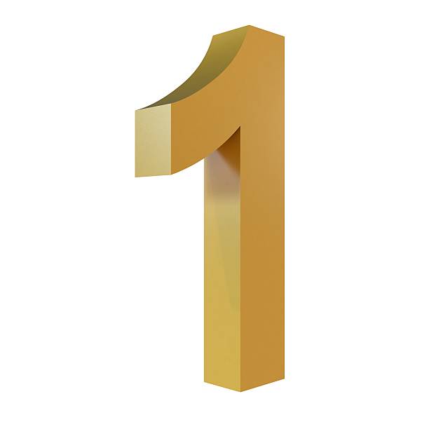 istock 3D Gold Number 1 Isolated White Background 474733216