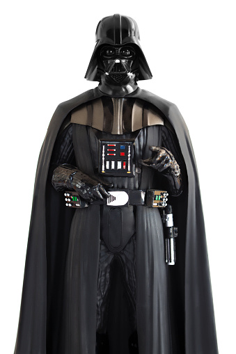 istanbul, Turkey - May 22, 2015: Portrait of  the Star Wars movie character action figure Darth Vader.