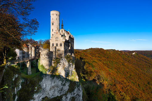 Lichtenstein, Germany - October 19, 2014: The castle of Lichtenstein was build in the 19th century