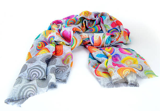 istock Colorful motley indian scarf isolated 474737062