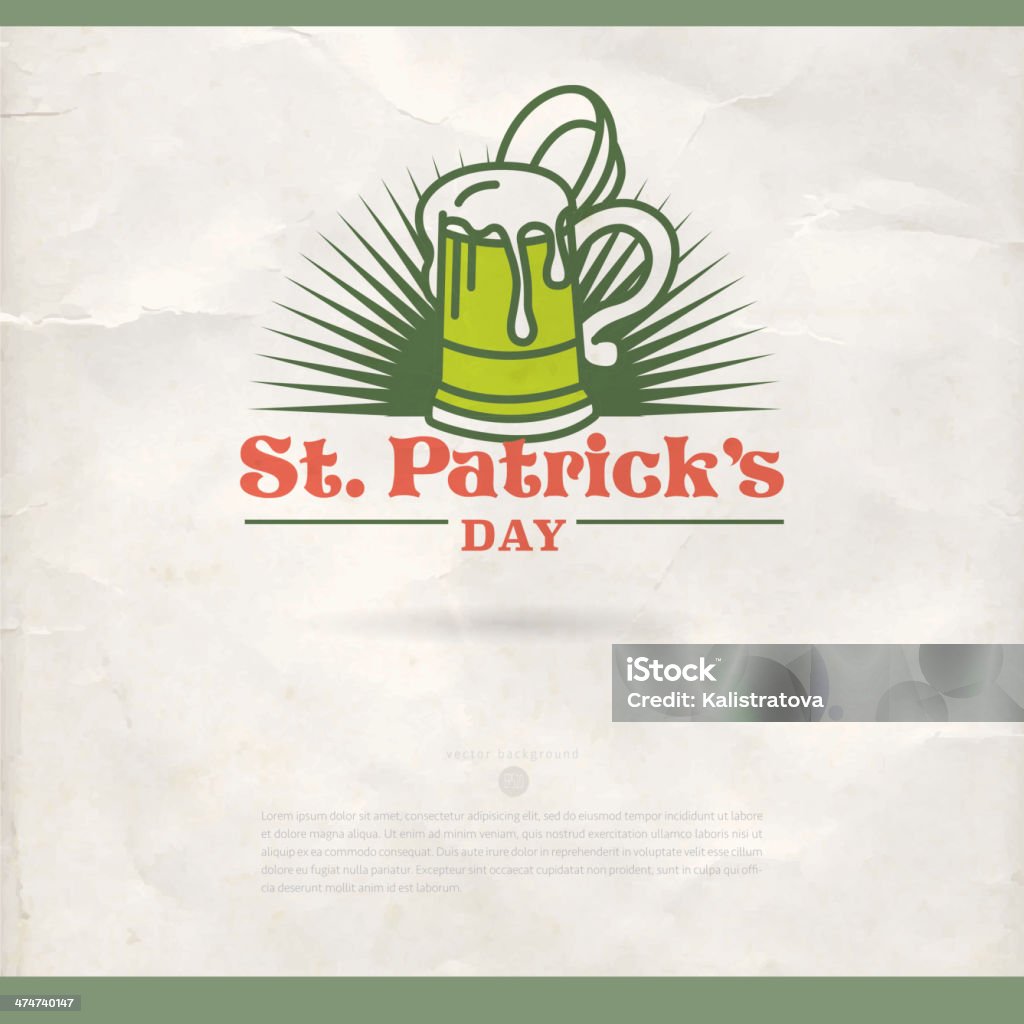 Happy St. Patrick's Day Happy St. Patrick's Day Vector poster Beer - Alcohol stock vector