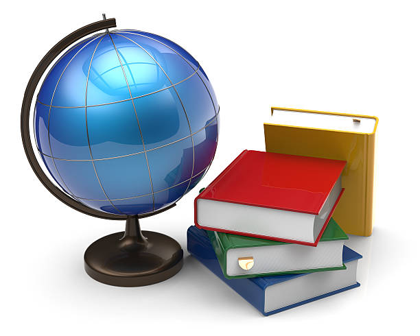 istock Books and globe international global geography knowledge 474741472