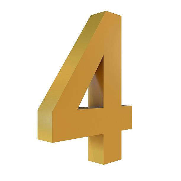 istock 3D Gold Number 4 Isolated White Background 474742510