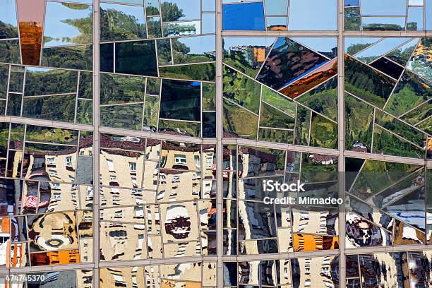 Abstraction With Building Reflections On Windows Stock Photo - Download Image Now - Bilbao, 2015, Abstract