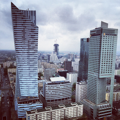 Warsaw Skycrapers from above