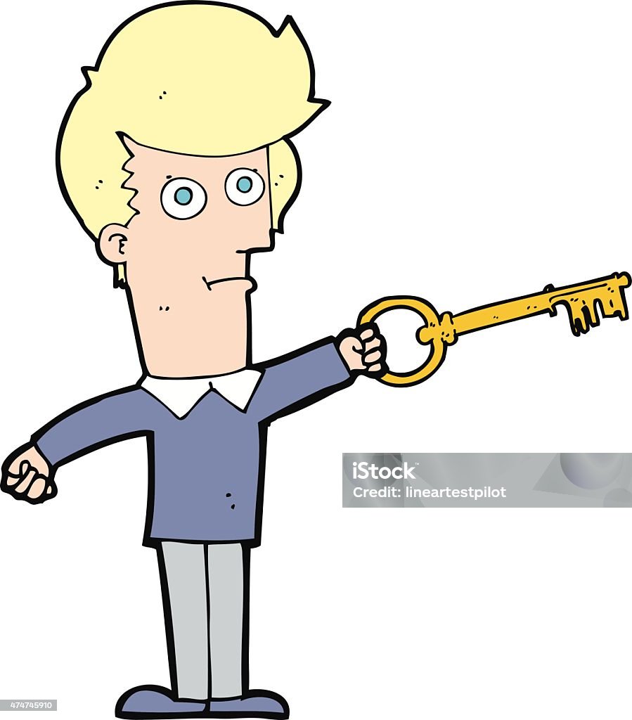 Key Man Animation Cartoon Man With Key Stock Illustration - Download Image Now - 2015 ...