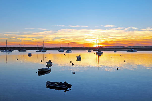 Harbor from Alvor in Portugal at twilight Harbor from Alvor in Portugal at twilight alvor stock pictures, royalty-free photos & images