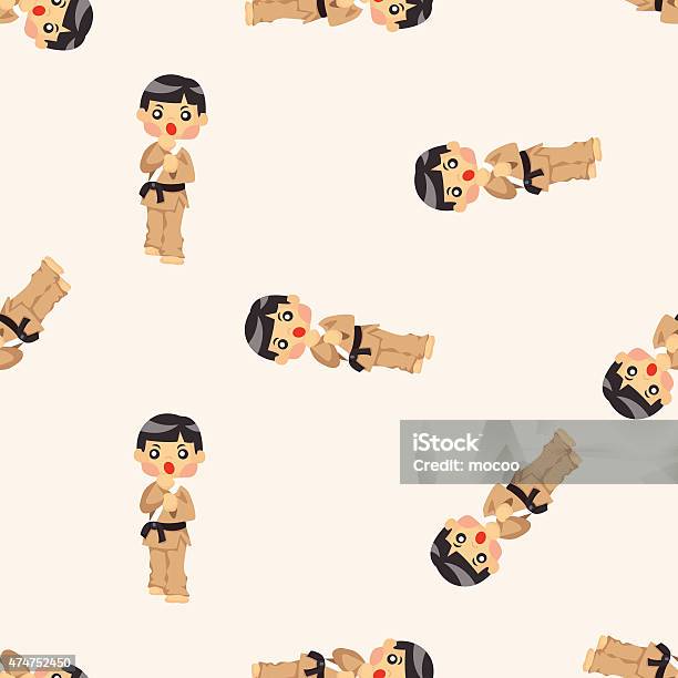 Taekwondo Seamless Pattern Stock Illustration - Download Image Now - 2015, Art, Art And Craft