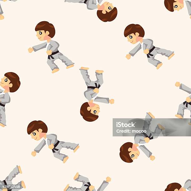 Taekwondo Seamless Pattern Stock Illustration - Download Image Now - 2015, Art, Art And Craft