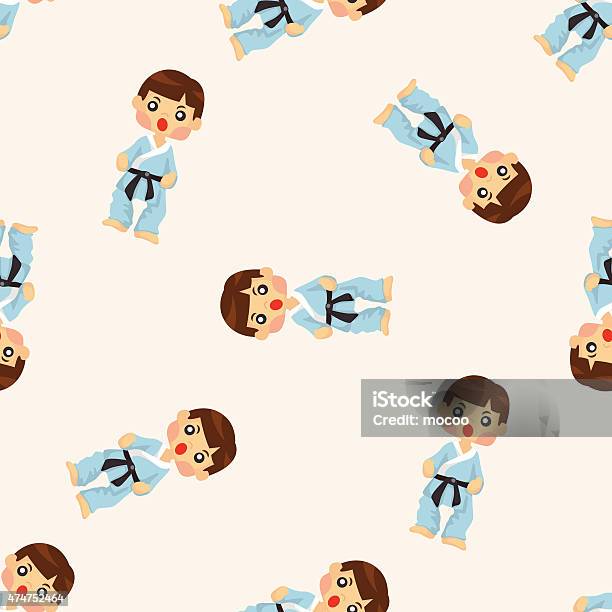 Taekwondo Seamless Pattern Stock Illustration - Download Image Now - 2015, Art, Art And Craft